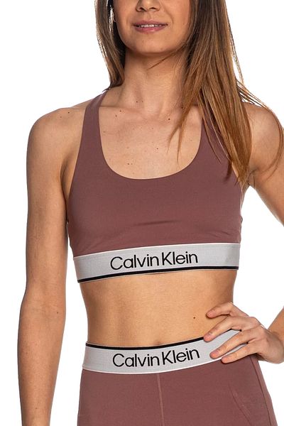 Calvin Klein Damen-Sport-BH mit Markenlogo – bequemer und sportlicher Einsatz mit elastischem Band – Pink