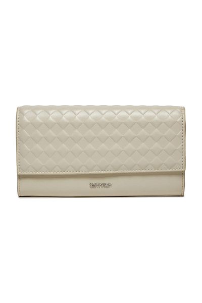 Calvin Klein White Wallet - with Brand Logo, Card Slot and Money Compartment, Stylish and Daily Use