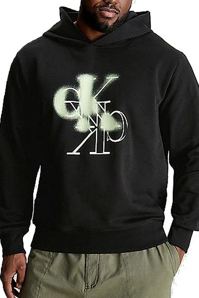Calvin Klein Pánská mikina značky Logo Bavlna Regular Fit Casual Černá mikina J30J324630-BEH