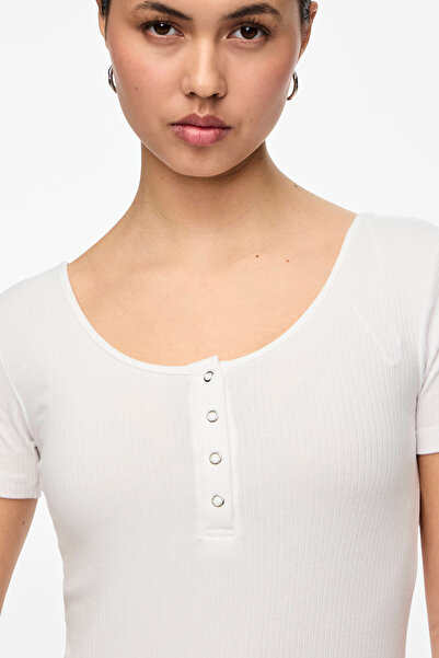 PIECES T-Shirt damski/dziewczęcy Jasnobiały