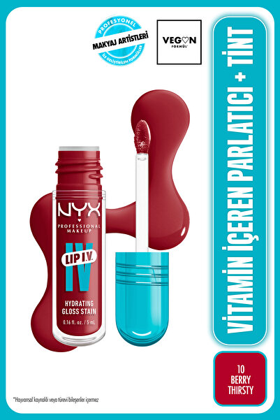 NYX Professional Makeup LIP I.V. Vitamin İçeren Parlatıcı + Tint - 10 Berry Thirsty