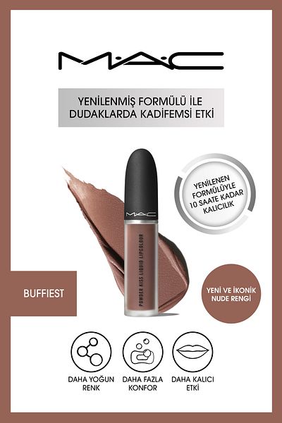 M.A.C Powder Kiss Weightless Powdered Matte Finish Lipstick - Buffiest 5ml