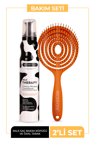 Morfose Oval Saç Fırçası + Milk Therapy Saç Köpüğü 200 ml