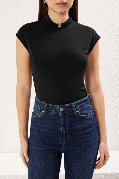 Trendyol Collection Corp flexibil - negru, cu detalii despre accesorii, corp așezat TWOSS25BD00000