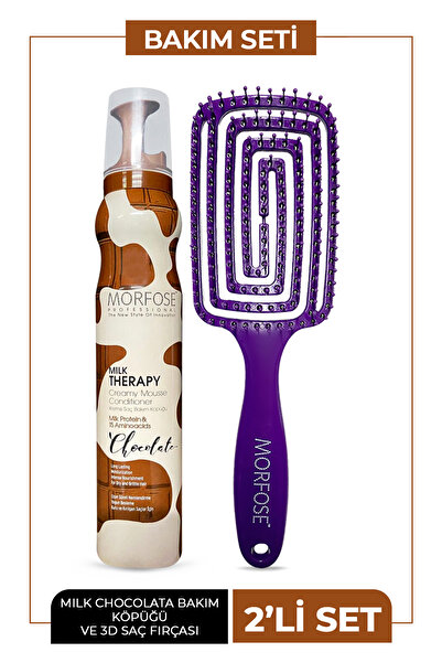 Morfose Saç Fırçası + Milk Therapy Saç Köpüğü Chocolate 200 ml