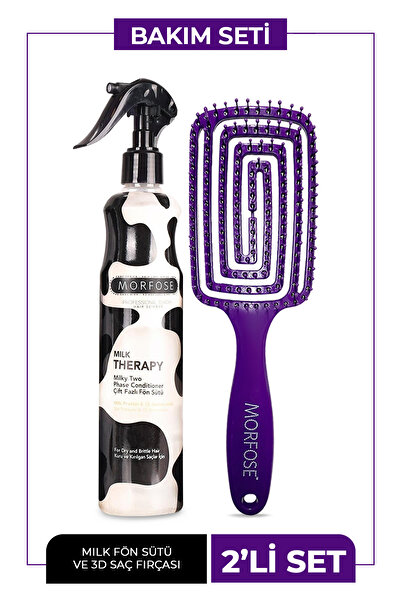 Morfose Saç Fırçası + Milk Therapy Fön Suyu 400 ml