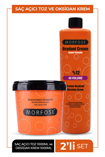 Morfose Mavi Toz Saç Açıcı Oryal 1000 gr + 40 Volume Oksidan 1000 ml