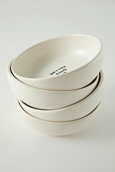 TRENDYOLMİLLA HOME 4-Piece Ceramic Heart Pit Plate/Bowl Set 16cm Tphss25Tbk00005