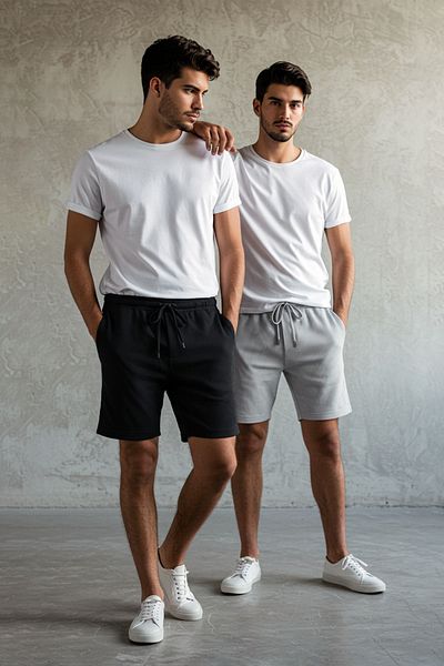 Trendyol Collection 2 egység fekete-szürke rövidnadrág és Bermuda TMNSS23SR00076