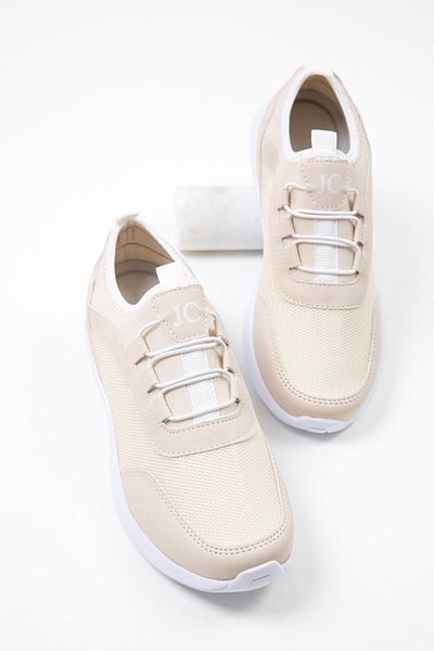 SOHO Beige-weiße Damen Sneakers 15226
