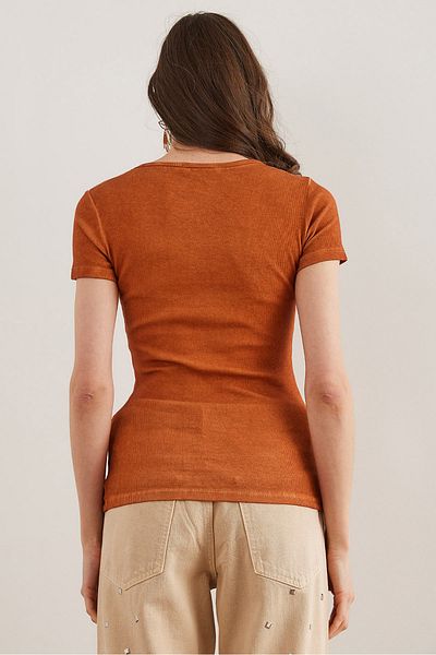 Olalook Women's Washed Tan Snap Camisole Blouse Blz- 19000171