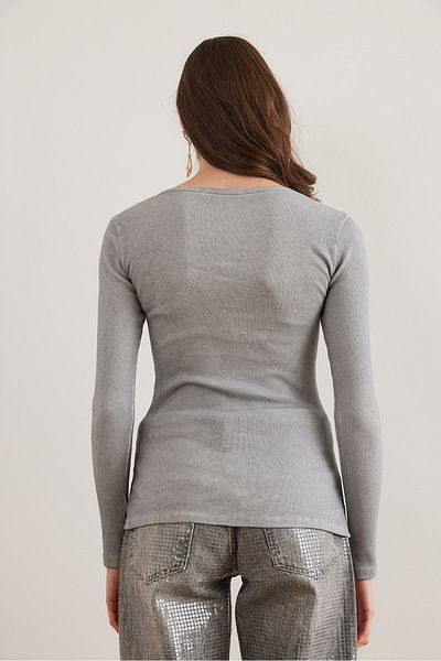 Olalook Γκρι Washed Placket Camisole γυναικεία μπλούζα - BLZ- 19000588