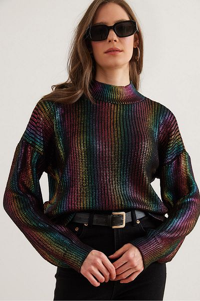 Olalook Colorful Plated Women's Knitwear Sweater - Kzk- 19000963