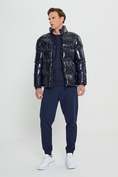 AC&Co / Altınyıldız Classics Ανδρικό μπουφάν Navy Blue Standard Εφαρμογή με κανονικό κόψιμο γιακά αντιανεμικό με επένδυση από ίνες