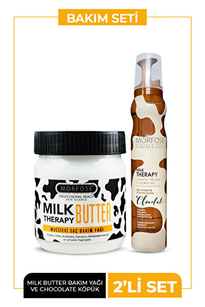 Morfose Milk Therapy Saç Köpüğü Chocolate 200 ml Milk Therapy Butter Yağ Içeren Mucizevi Saç Bakım Kremi