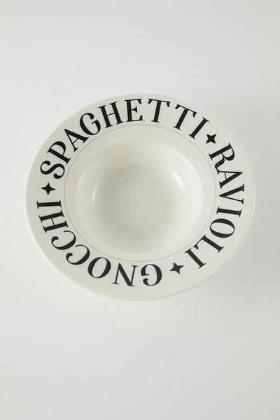 Trendyol Collection Talíř na těstoviny 28 cm White Slogan - Tphss25Tbk00014