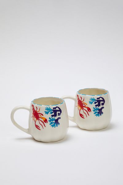 Trendyol Collection Set of 2 Ceramic Marine Printed Mugs Tphss25Up00000