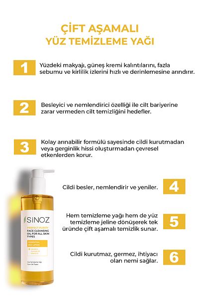 SİNOZ Perfect Purity Gesichtsreinigungsöl 400 ml