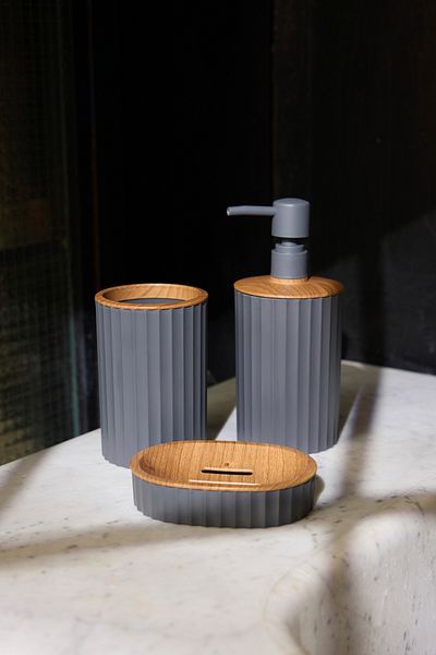 Trendyol Collection Σετ Μπάνιου Σαπουνιού 3 τεμαχίων Wooden Look - TPHSS25BST00005