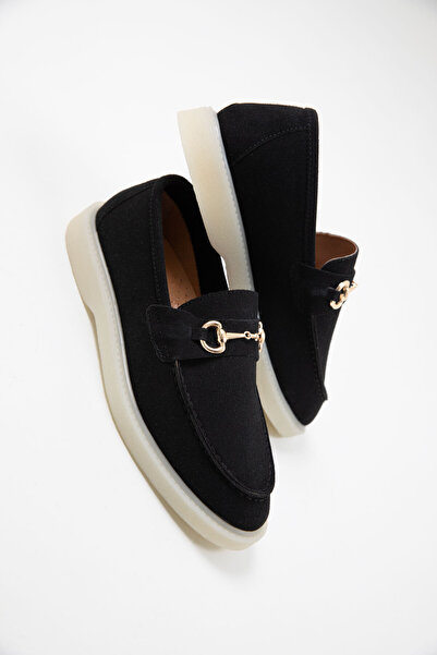 SOHO Siyah Süet Kadın Loafer Ayakkabı 20265