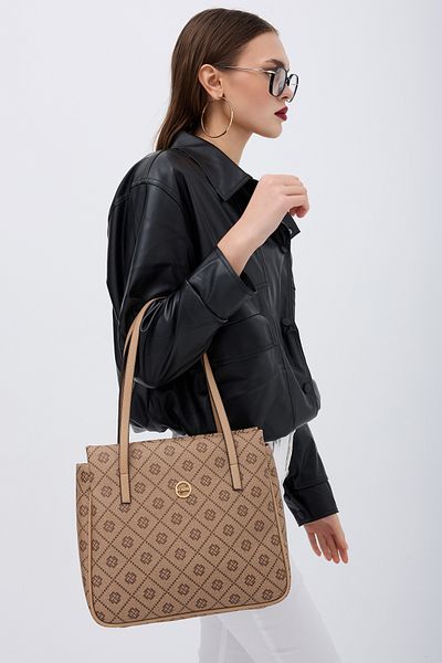 Fossil Дамска чанта за ръка и през рамо Tramli Mink 05FO25Y5035