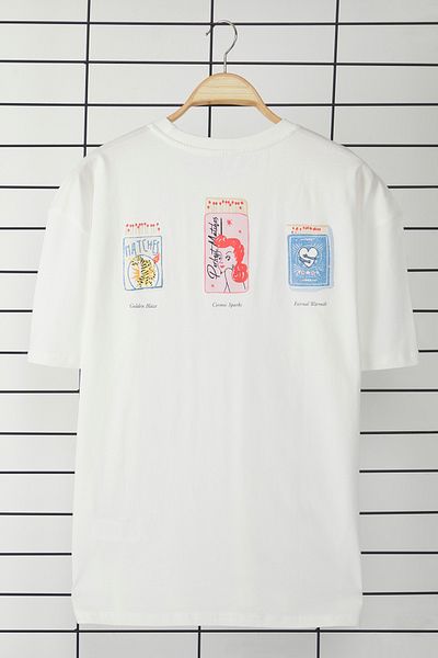 Trendyol Collection Oversize εκρού βαμβακερό μπλουζάκι - TMNSS25TS00108