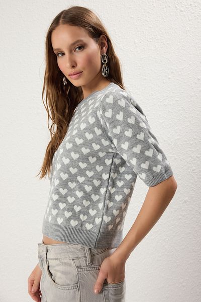 Trendyol Collection Gray Knitwear Sweater Twoss21Kz0008