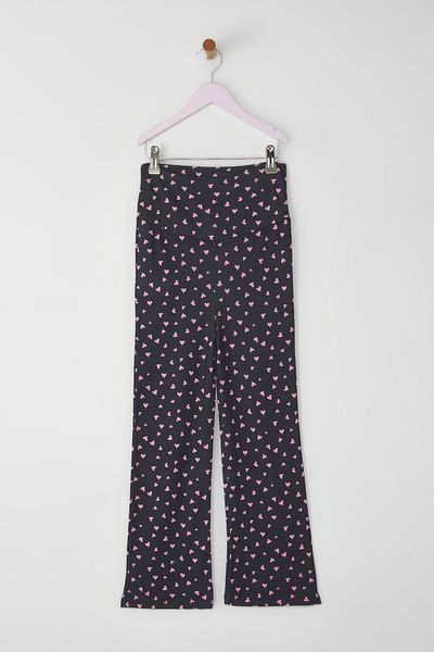 TRENDYOLKIDS Black-Pink 2-Piece Girls Printed Knitted Leggings Tkdss25Ta00012