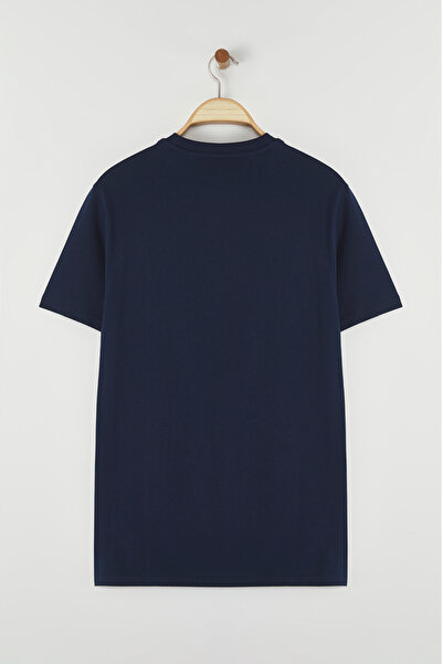 Trendyol Collection Světle modré tričko ze 100% bavlny s výšivkou - Regular Fit TMNSS24TS00056