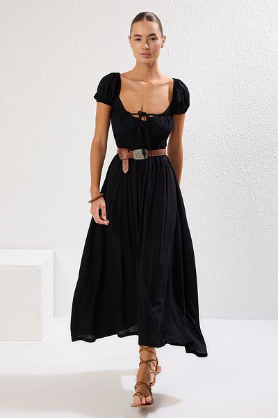 Trendyol Collection Zielona, ​​głęboko rozcięta dzianinowa sukienka plażowa TBESS21EL2991
