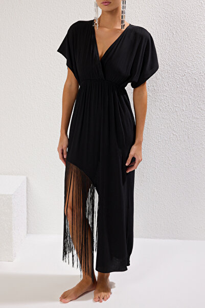 Trendyol Collection Φούντες Μαύρο Φόρεμα Παραλίας - TBESS25EL00059