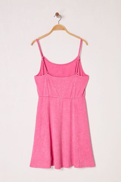 Trendyol Curve Pink Camisole Knitted Plus Size Dress