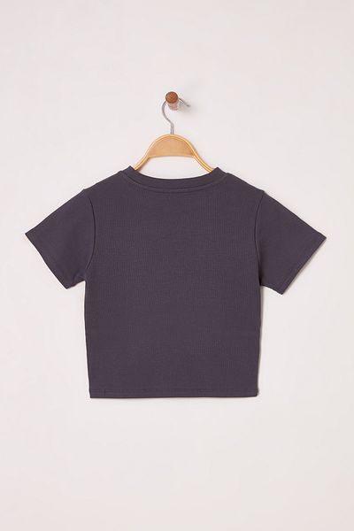 Trendyol Collection Rugalmas bordás kötött blúz - antracit, legény nyakú, termés - TWOAW21BZ0638