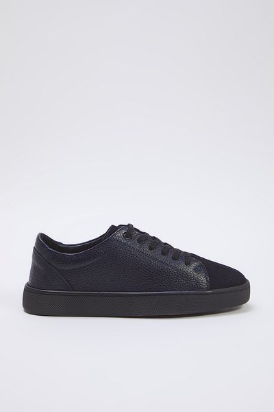 TRENDYOL SHOES Pantofi sport pentru bărbați, cu talpă ultra-luminoasă, albastru bleumarin - piele naturală TAKAW25SN00013