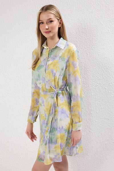 Trendyol Collection Μίνι υφαντό φόρεμα Mint Animal TWOAW25EL00161