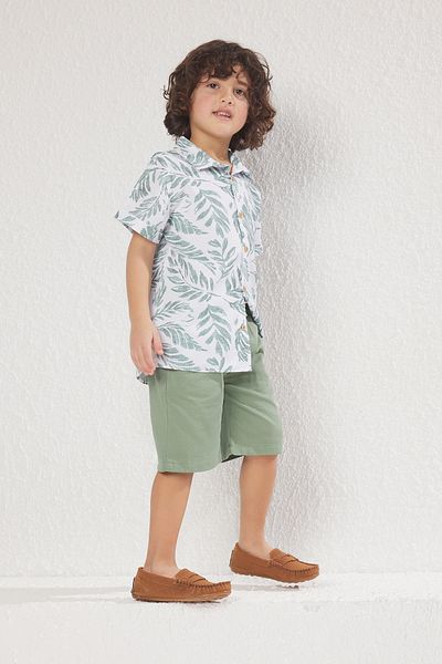TRENDYOLKIDS Zöld nyomtatott heveder felső-alsó öltöny TKDSS25AU00035