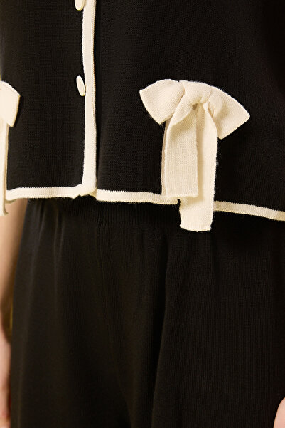 Trendyol Collection Crew Neck Ribbon Cardigan and Trousers Set - Twoss25Au00050