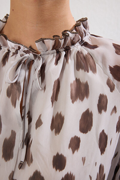 Trendyol Collection Többszínű állatszoknya derékra nyíló mini szőtt ruha TWOSS25EL00216