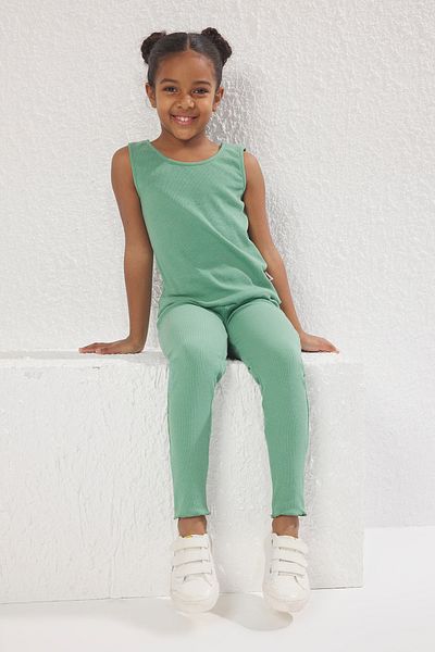 TRENDYOLKIDS Mint Knitted Flat Set - Lower-Top Set Tkdss25Au00031
