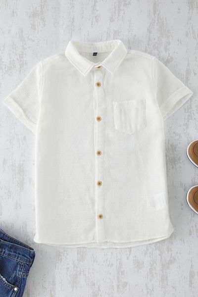 TRENDYOLKIDS Tkdss25Go00006 Model Ecru Krótka koszula
