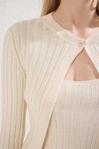 Trendyol Collection Strap Stone Midi Knitwear Cardigan-Dress - Twoss25El00306