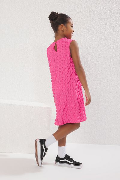TRENDYOLKIDS Ροζ Μίνι Πλεκτό Φόρεμα με υφή TKDSS25EL00013