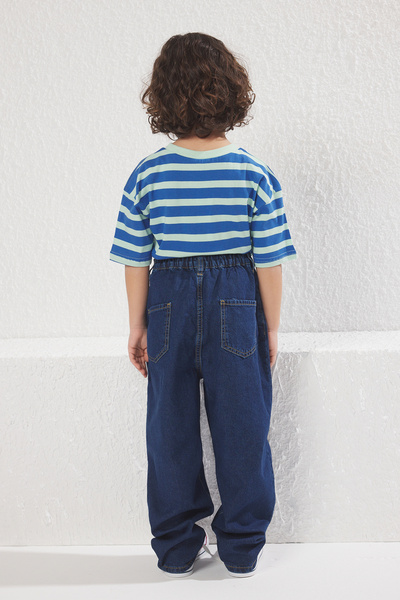 TRENDYOLKIDS Dark Navy Boy's Balloon Fit Denim Jean Pants Tkdss25Je00002