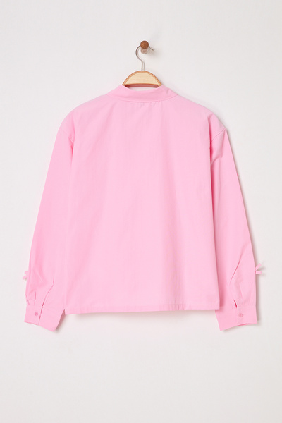 Trendyol Curve Košile s růžovou mašlí Tbbss25Ax00002