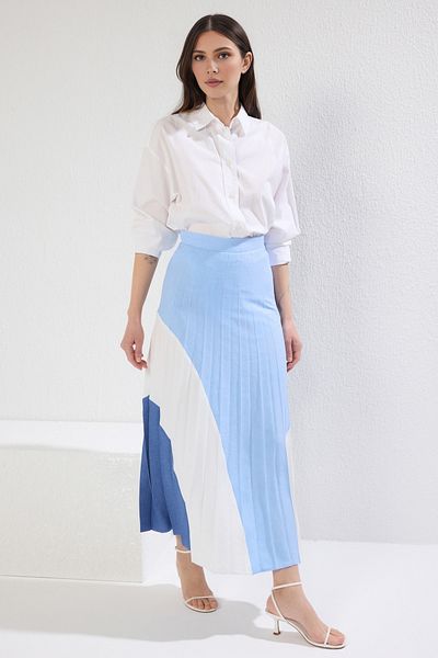 Trendyol Modest Țesătură geometrică fără căptușeală albastră TCTSS25EE00008