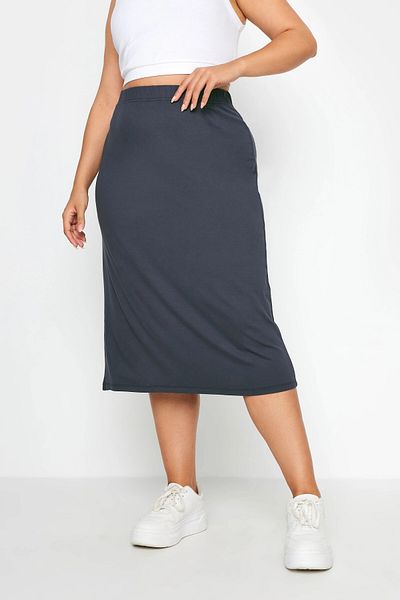 Stil Diva Comfortable Fit Large Size Midi Skirt - Elastic Waist 160301