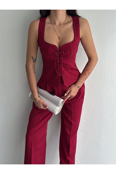 Cistern İstanbul Women's Lace Detailed Bottom Top Set