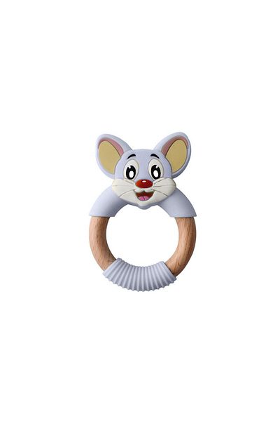 LUQU BABY LUQU Silicone + Wood Teether- Face