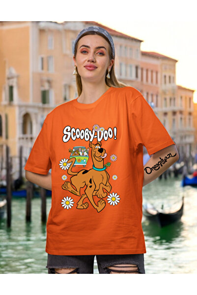 oneagılyazı تي شيرت نسائي كبير الحجم مطبوع عليه سكوبي دو