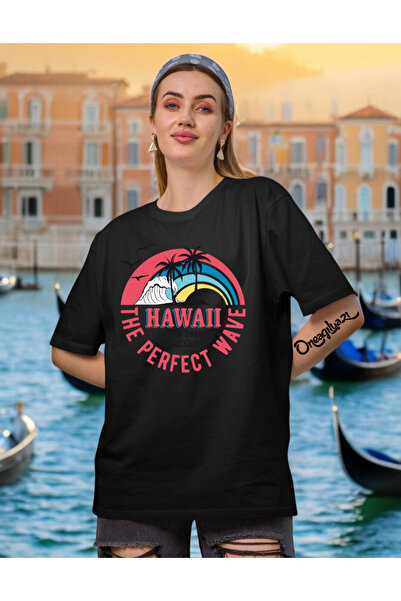 oneagılyazı Havaji Štampano Žene Oversize kroj T-shirt